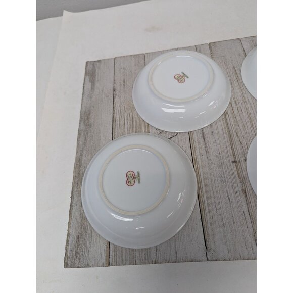 Vintage Valmont Royal Wheat Platinum Trim Set of 4 Dessert Bowls 5 1/2" - Picture 8 of 9